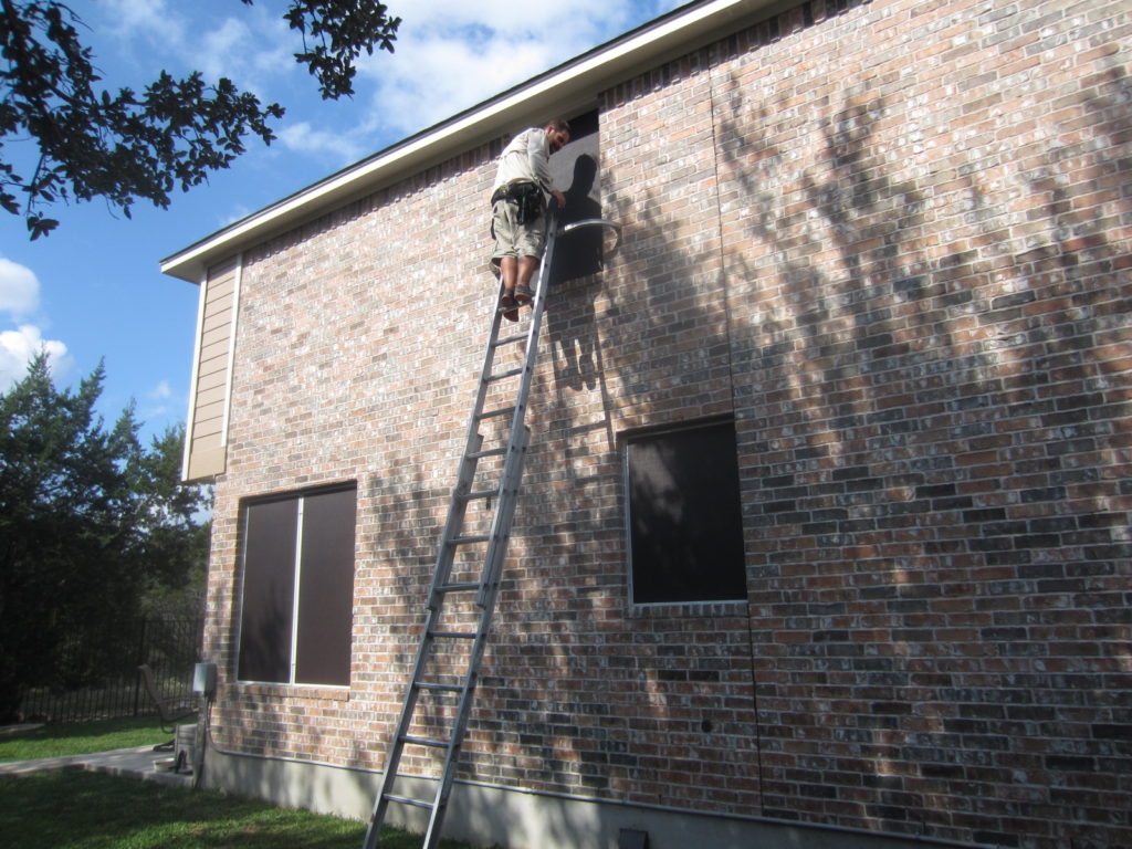 Showing the left side of the home where we installed for 90% solar screens